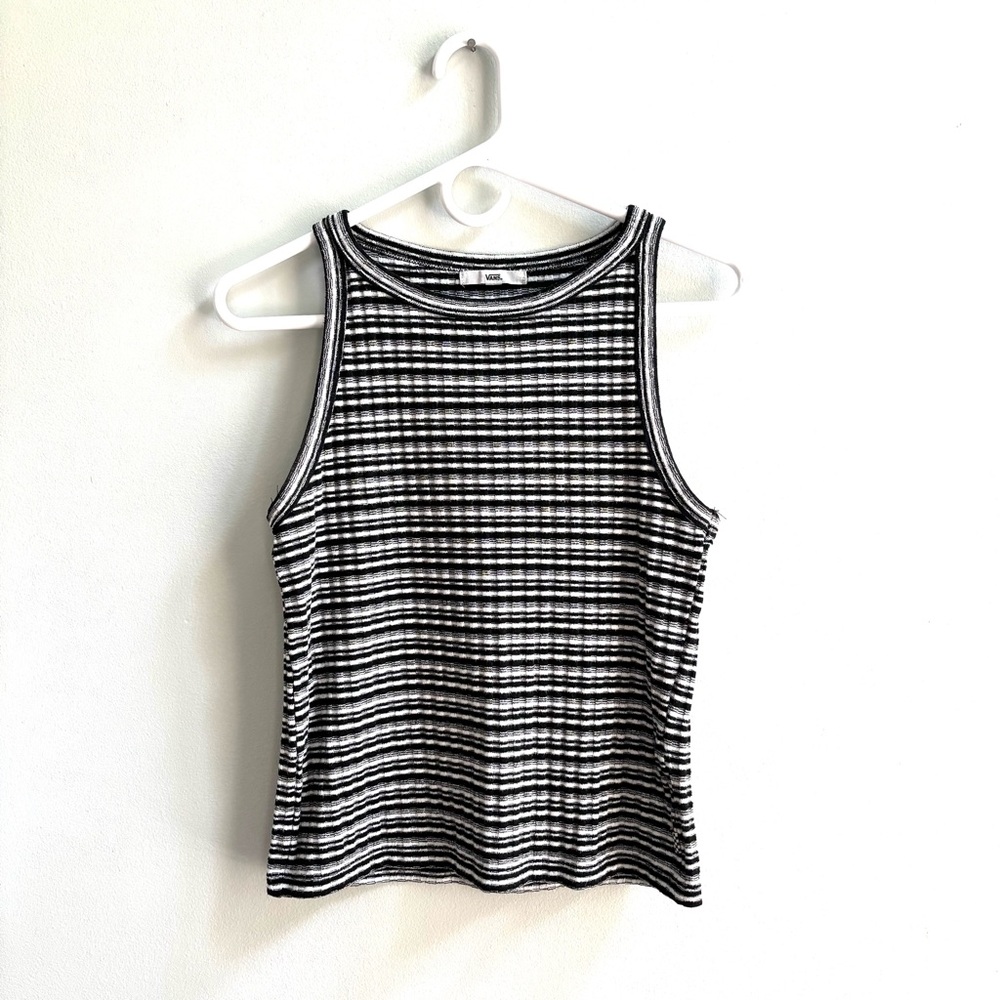 Vans Black and White Striped Tank Top